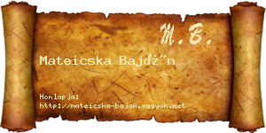 Mateicska Baján névjegykártya